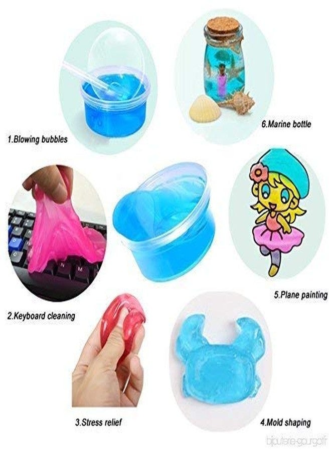 Promote Trader Pack of 18 Non Toxic DIY Crystal Clay Soft Slime Magic Mud Kit in Set with Clay Modelling Tools Toy Gifts for Girls and Boys Kids Above Age 5+ Year Old - Image 4
